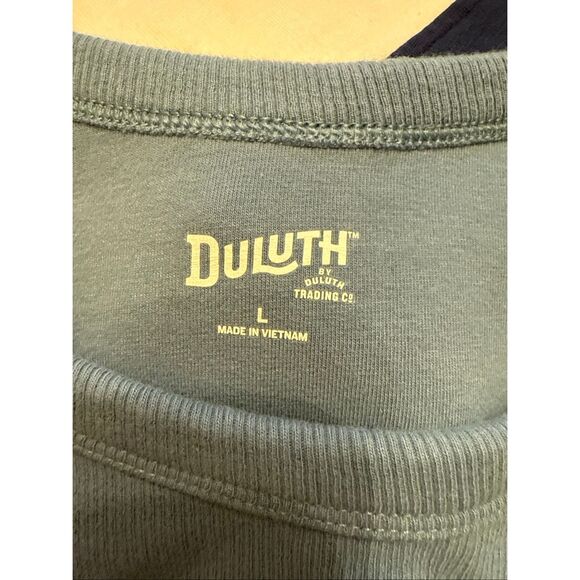 Duluth Trading Company Dusty Blue Ribbed Knit Lined Racerback Tank Top Large - Picture 3 of 4